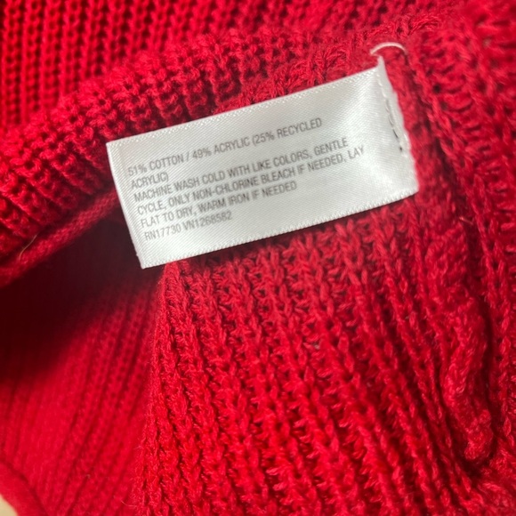 Wild Fable Red Knit Cropped Pullover Sweater Medium Casual Holiday Xmas - Picture 8 of 9
